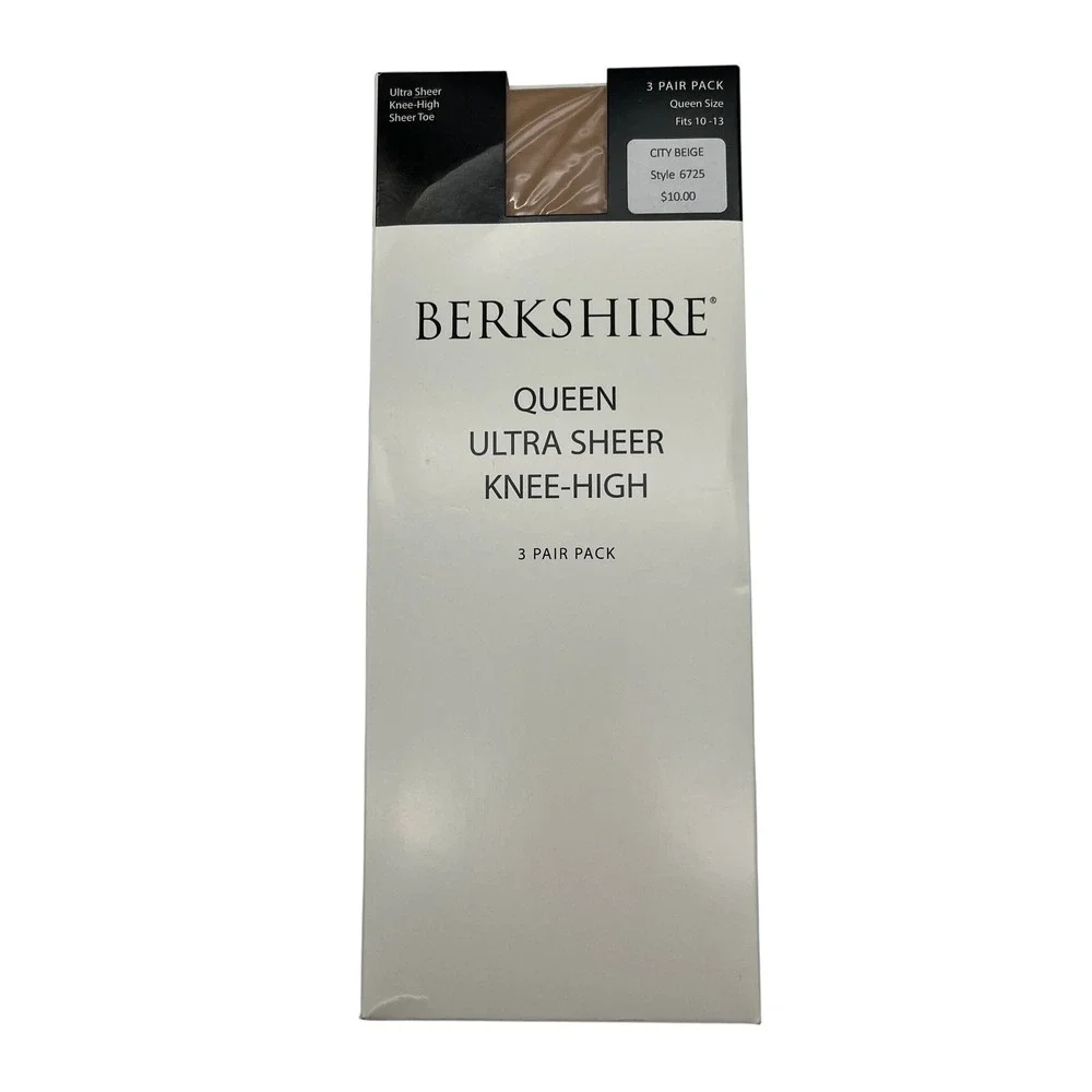 Berkshire Knee High Women Queen City Beige Ultra Sheer 3 Pair Pack